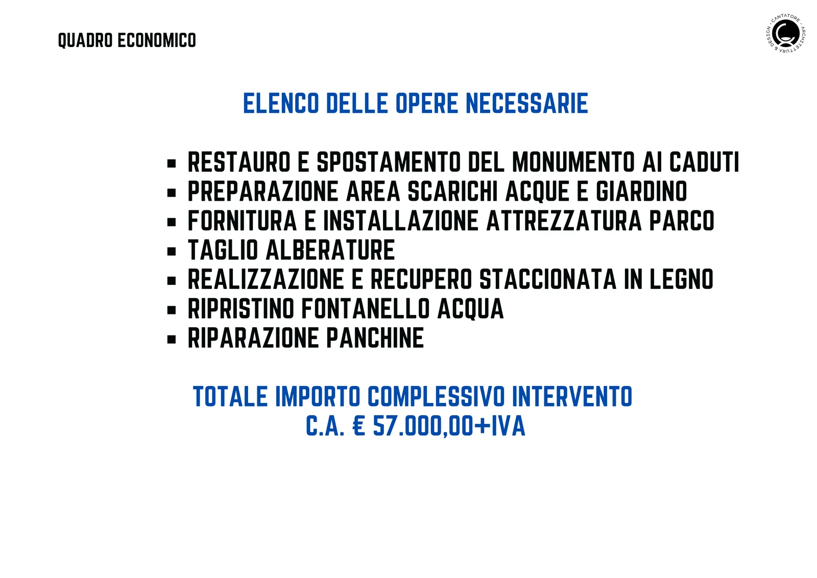 Quadro Economico dell'Intervento