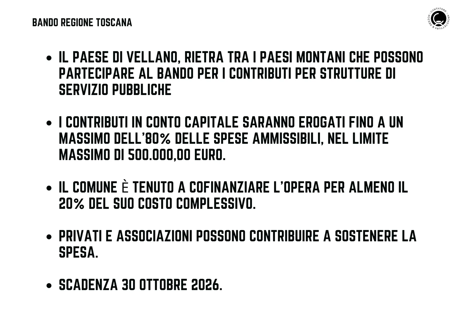 Bando Regione Toscana